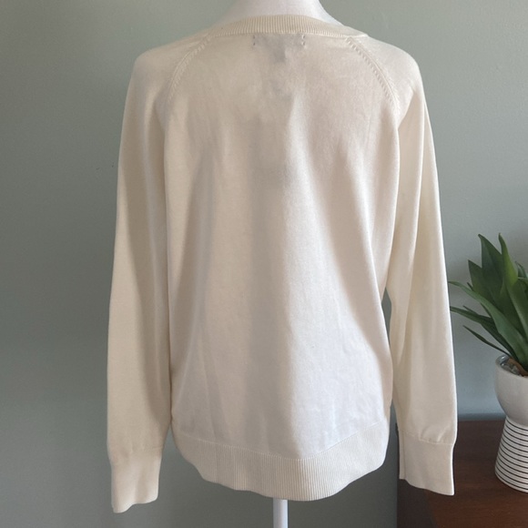 NWT Banana Republic Ivory Button Detail Sweater Forever Yarn Size Medium - Picture 5 of 10